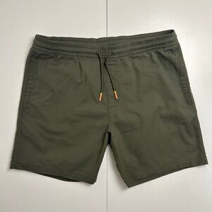Seager Co Mens Olive Green Board Shorts Elastic Waist Drawstring Size XL